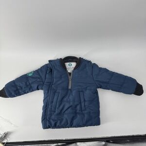 Buckle Me Baby Coats Car Seat Safe Puffer Jacket Navy Blue Fleece Lined 18M